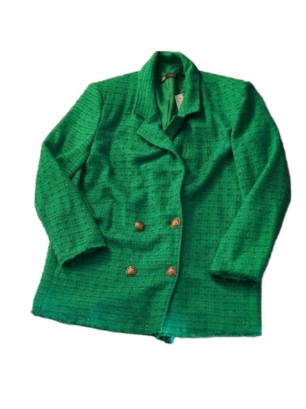 Zara Green Blazer Size Large - Picture 2 of 9